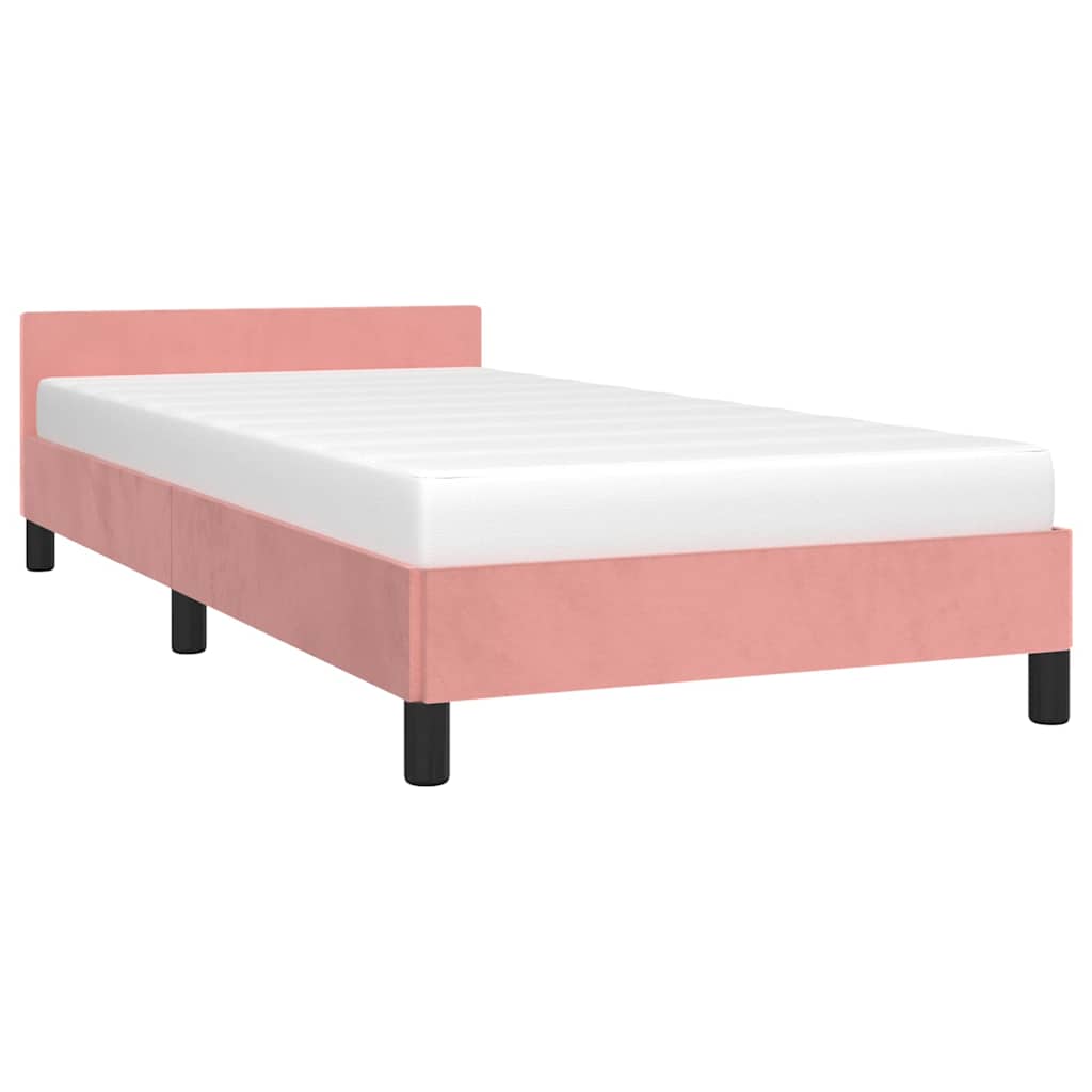 Vidaxl bedframe met hoofdeinde zonder matras 90x190 cm fluweel roze