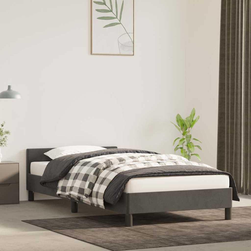 Vidaxl bedframe zonder matras 90x200 cm fluweel donkergrijs