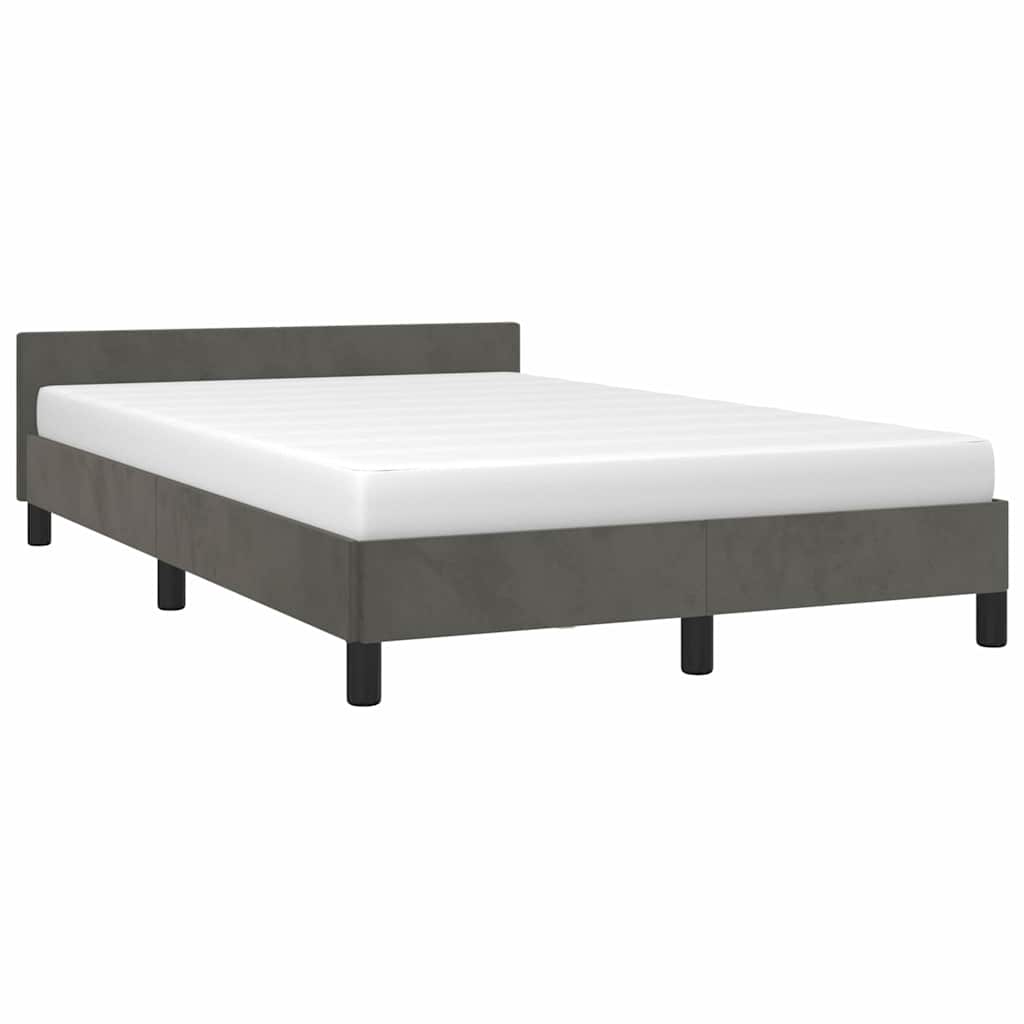 Vidaxl bedframe zonder matras 120x200 cm fluweel donkergrijs