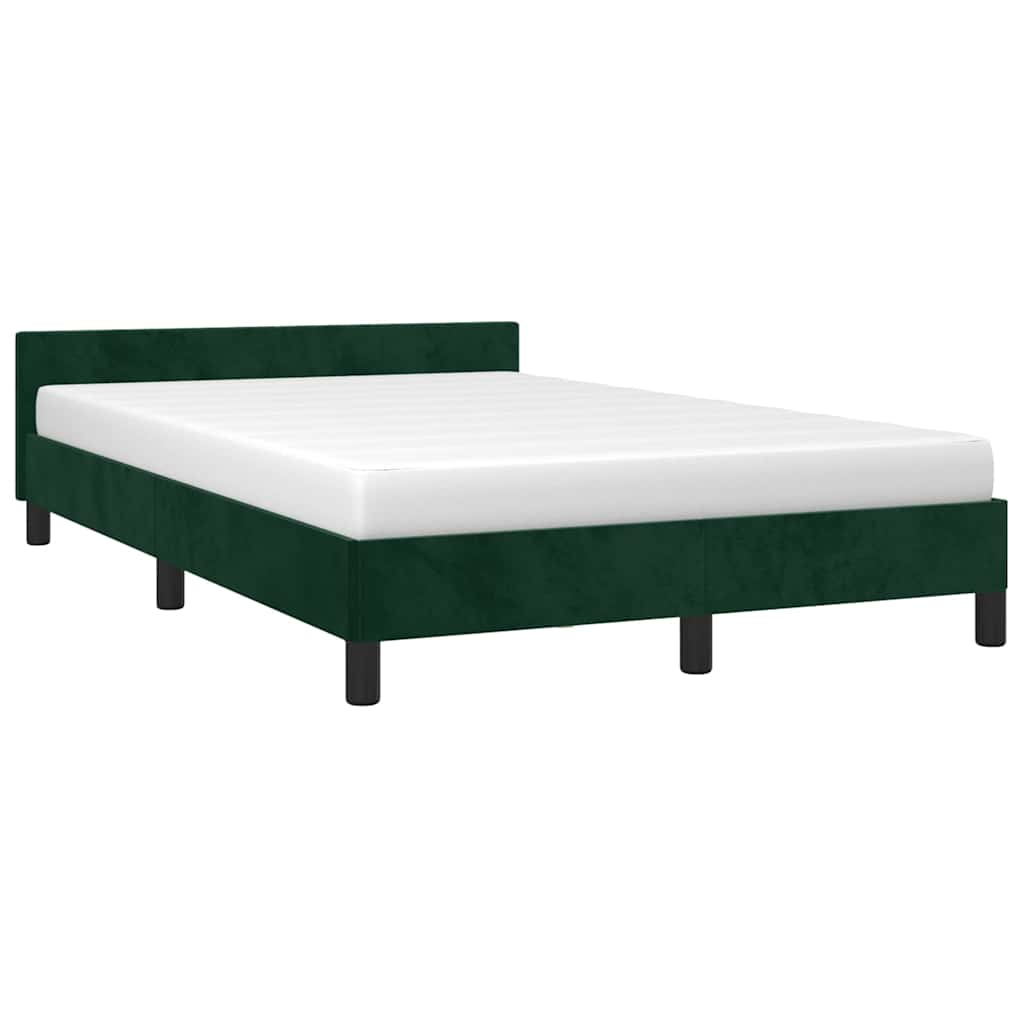 Vidaxl bedframe zonder matras 120x200 cm fluweel donkergroen