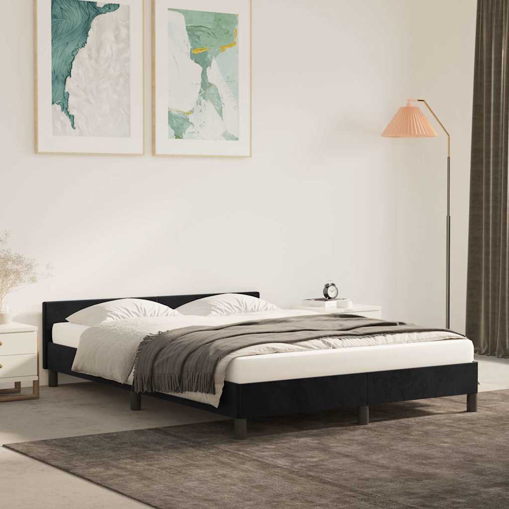 Vidaxl bedframe zonder matras 140x190 cm fluweel zwart