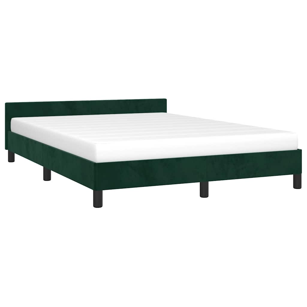 Vidaxl bedframe zonder matras 140x200 cm fluweel donkergroen