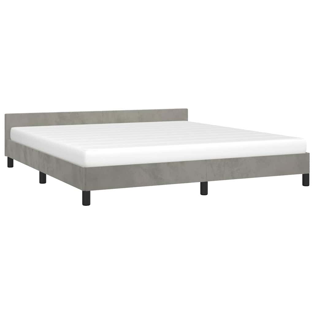 Vidaxl bedframe zonder matras 160x200 cm fluweel lichtgrijs