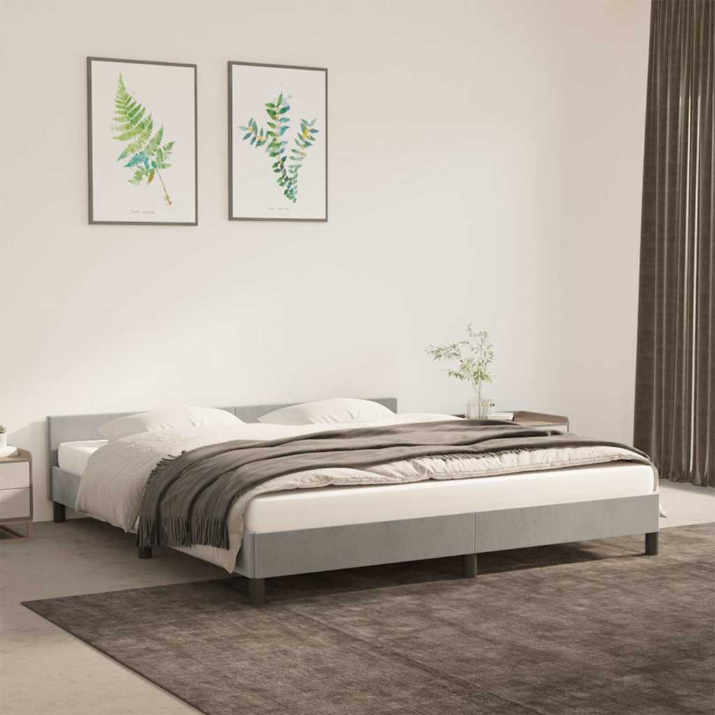 Vidaxl bedframe zonder matras 180x200 cm fluweel lichtgrijs