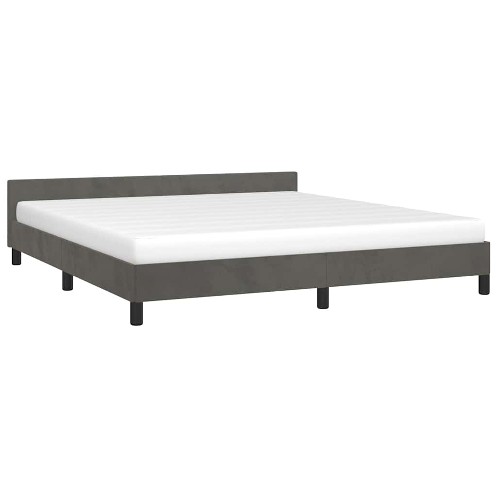 Vidaxl bedframe zonder matras 180x200 cm fluweel donkergrijs