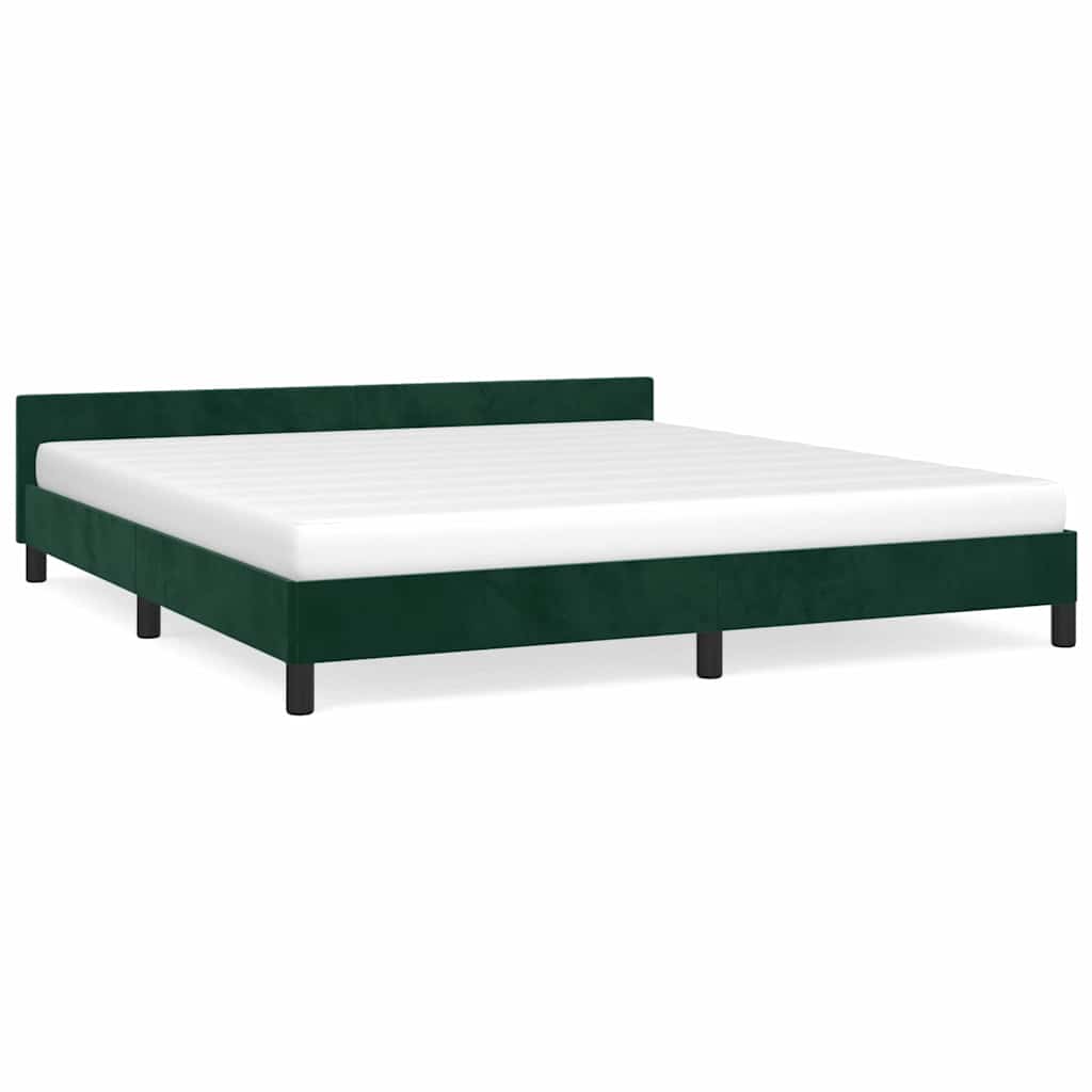 Vidaxl bedframe zonder matras 180x200 cm fluweel donkergroen