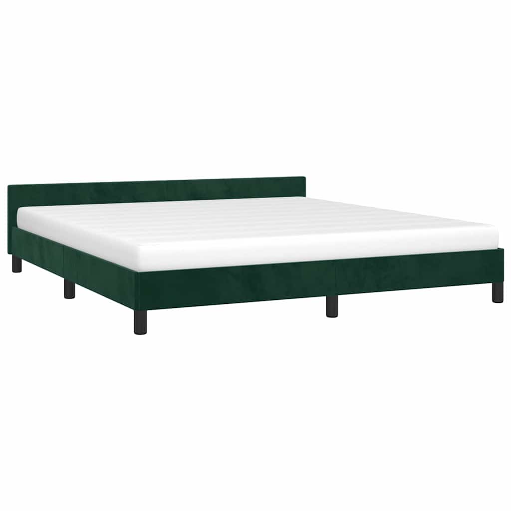 Vidaxl bedframe zonder matras 180x200 cm fluweel donkergroen
