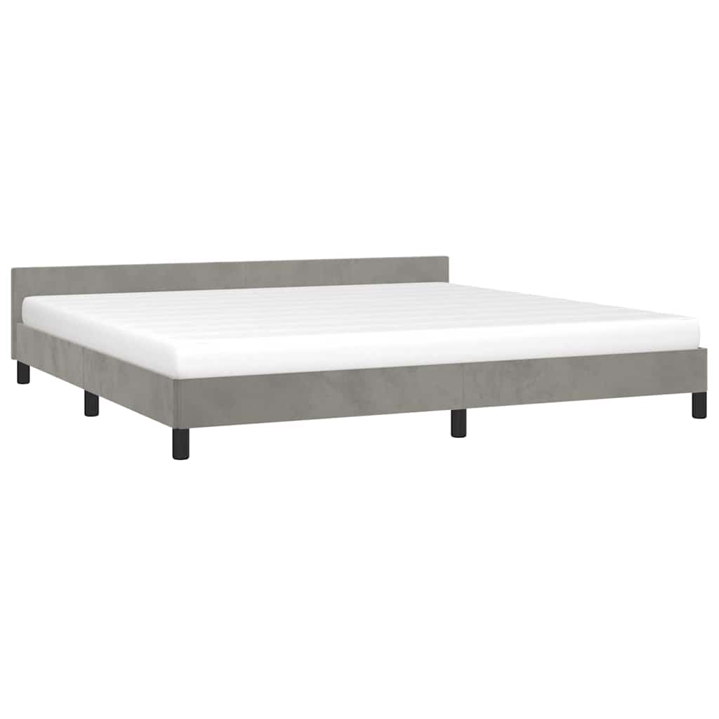 Vidaxl bedframe zonder matras 200x200 cm fluweel lichtgrijs