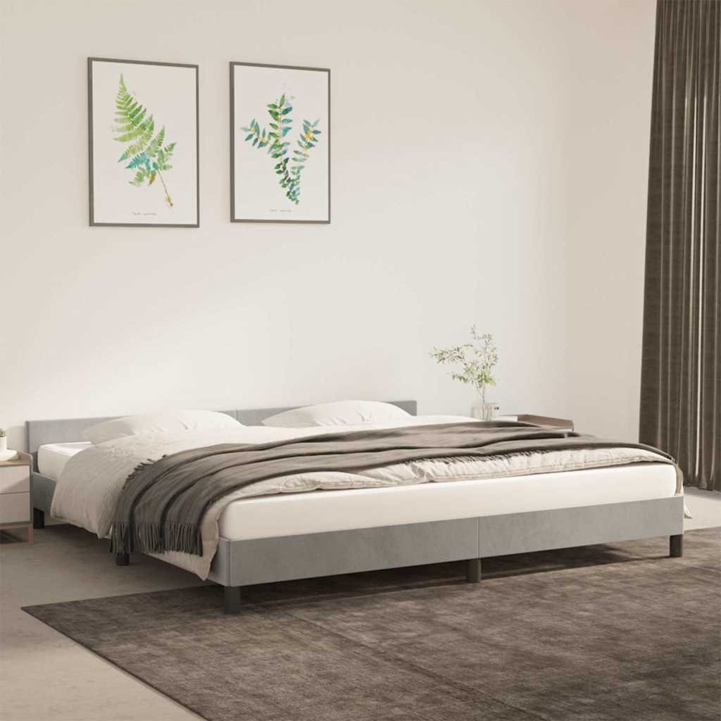 Vidaxl bedframe zonder matras 200x200 cm fluweel lichtgrijs