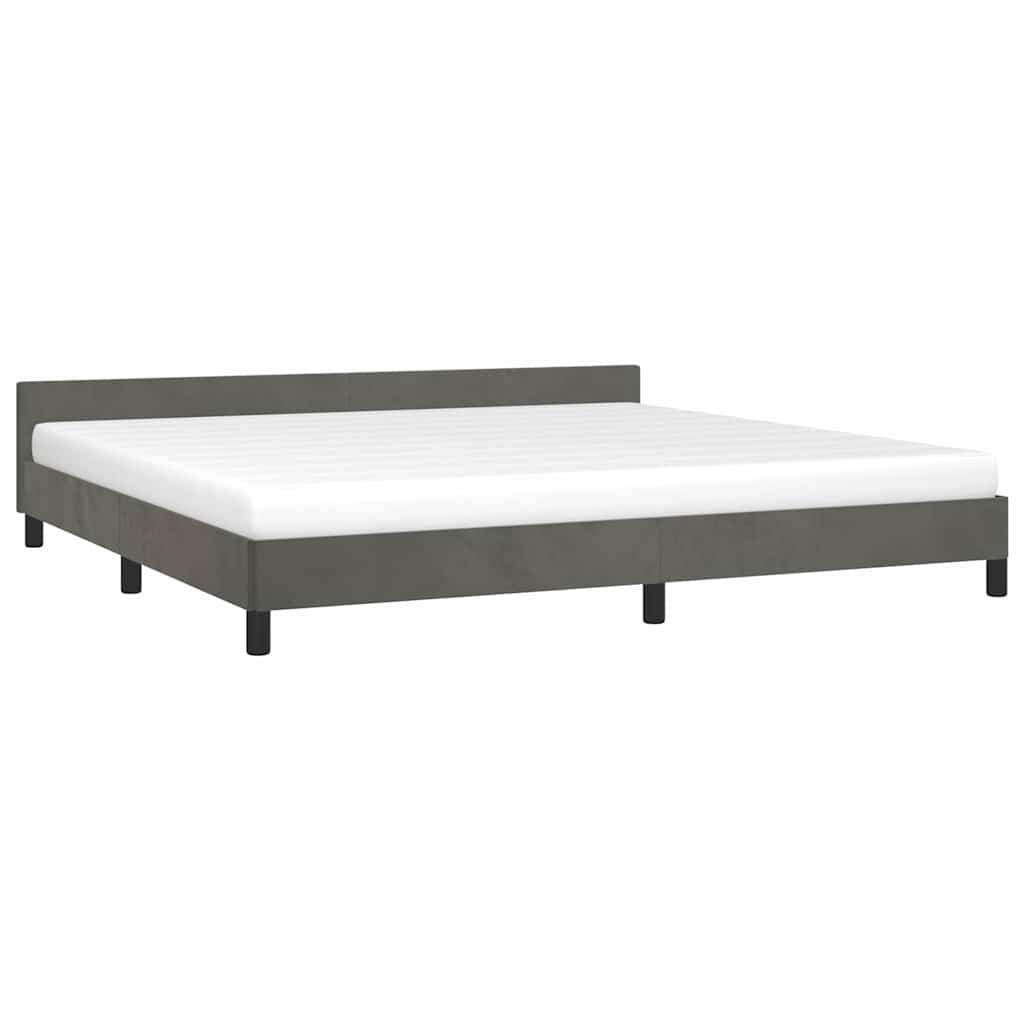Vidaxl bedframe zonder matras 200x200 cm fluweel donkergrijs