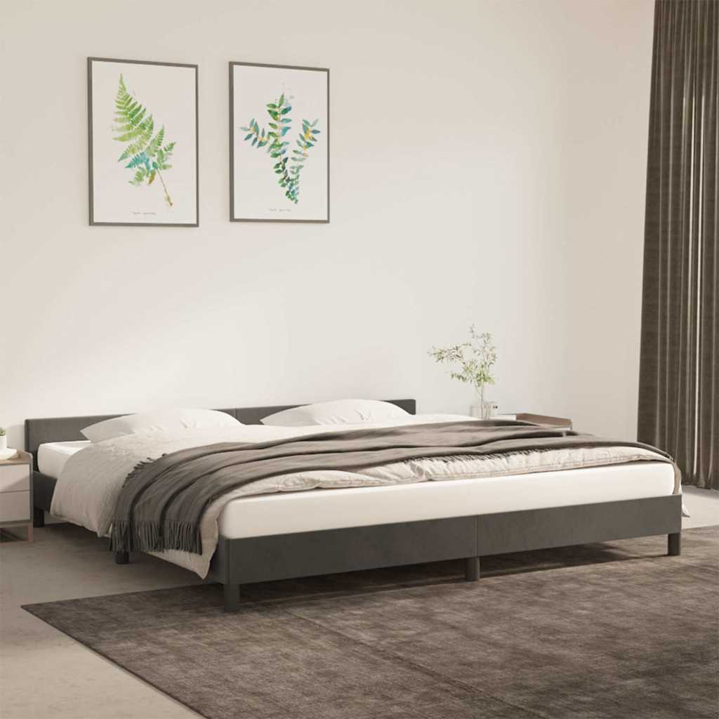 Vidaxl bedframe zonder matras 200x200 cm fluweel donkergrijs