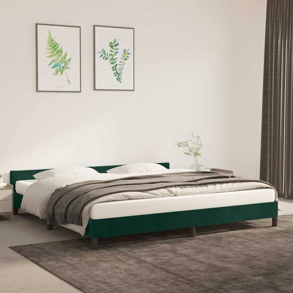 Vidaxl bedframe zonder matras 200x200 cm fluweel donkergroen