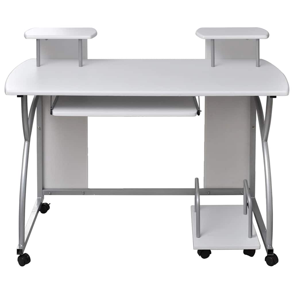 Vidaxl computerbureau 110x52x88,5 cm bewerkt hout wit