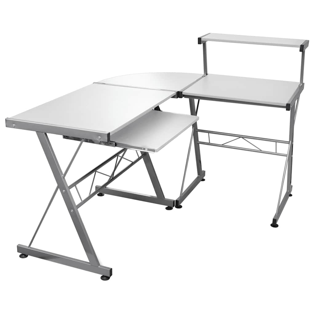 Vidaxl hoekbureau 132x112x99 cm bewerkt hout wit
