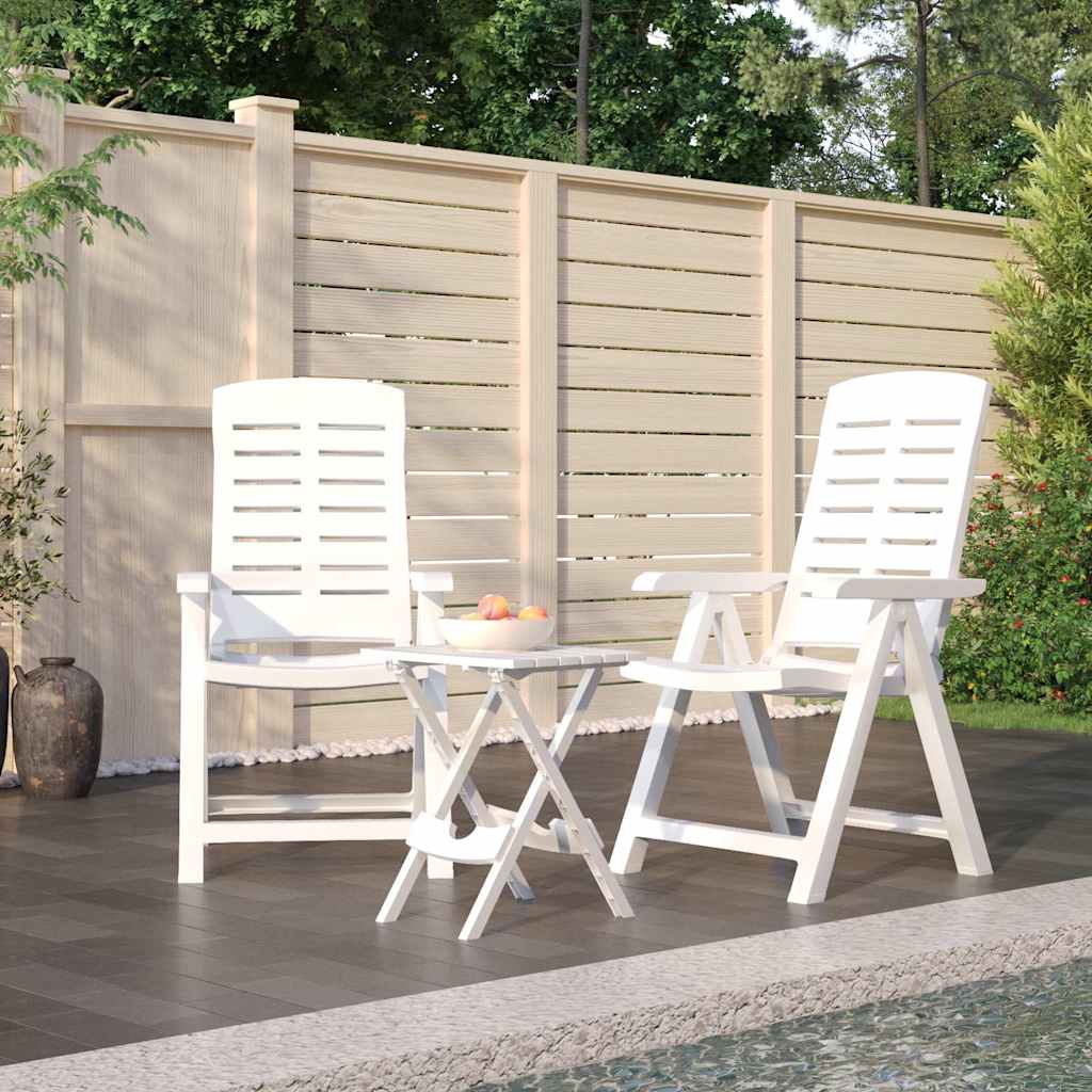 Vidaxl 3-delige tuinset polypropeen wit