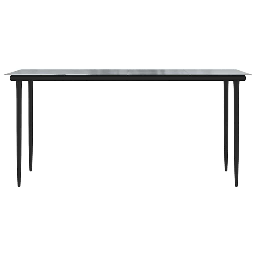 Vidaxl tuintafel 160x80x74 cm staal en gehard glas zwart
