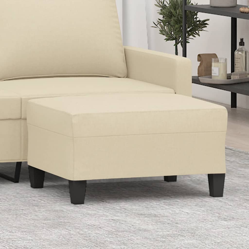 Vidaxl voetenbank 70x55x41 cm stof crèmekleurig