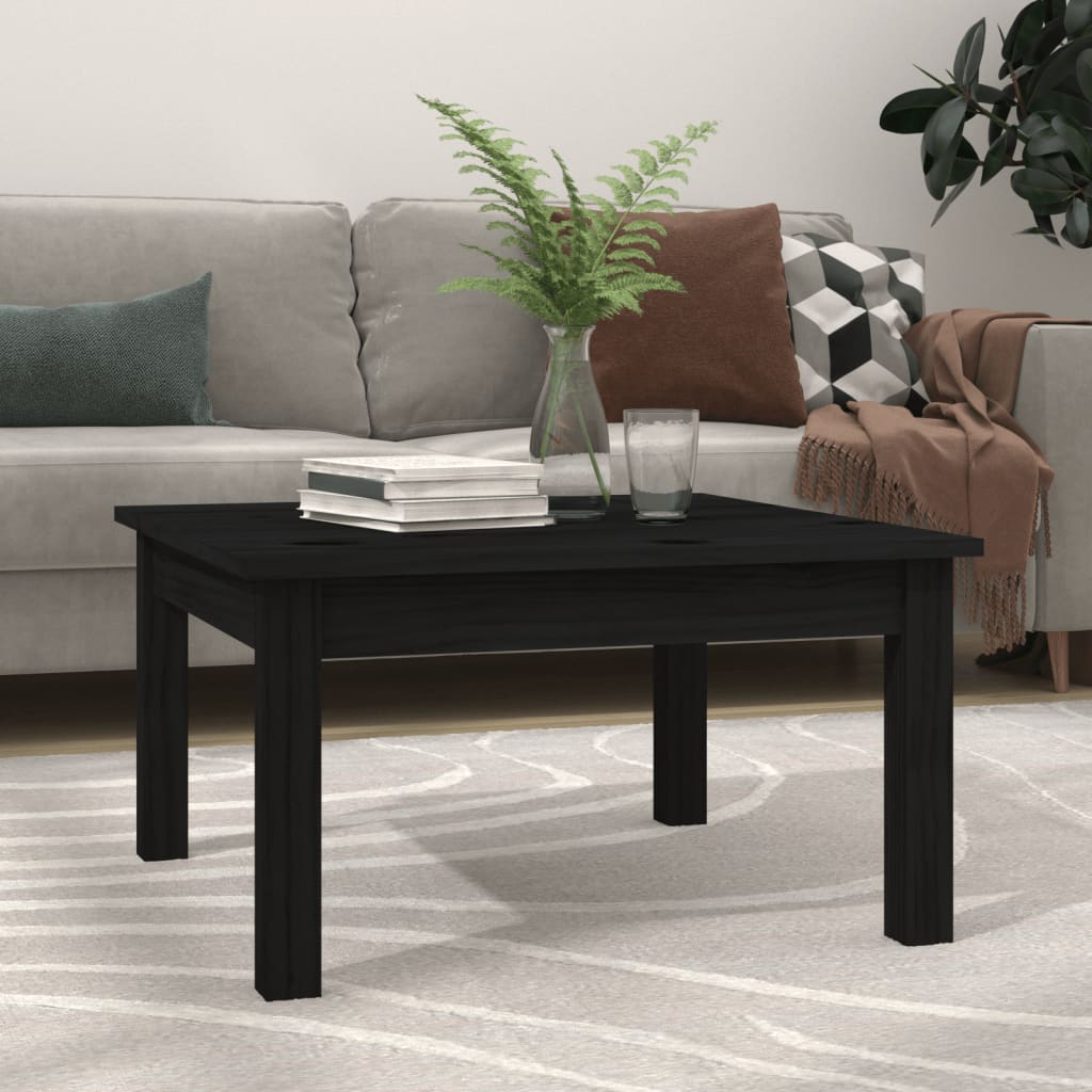 Vidaxl salontafel 55x55x30 cm massief grenenhout zwart