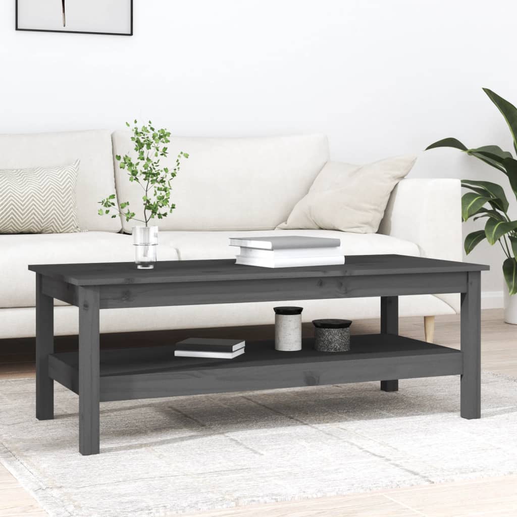 Vidaxl salontafel 110x50x40 cm massief grenenhout grijs