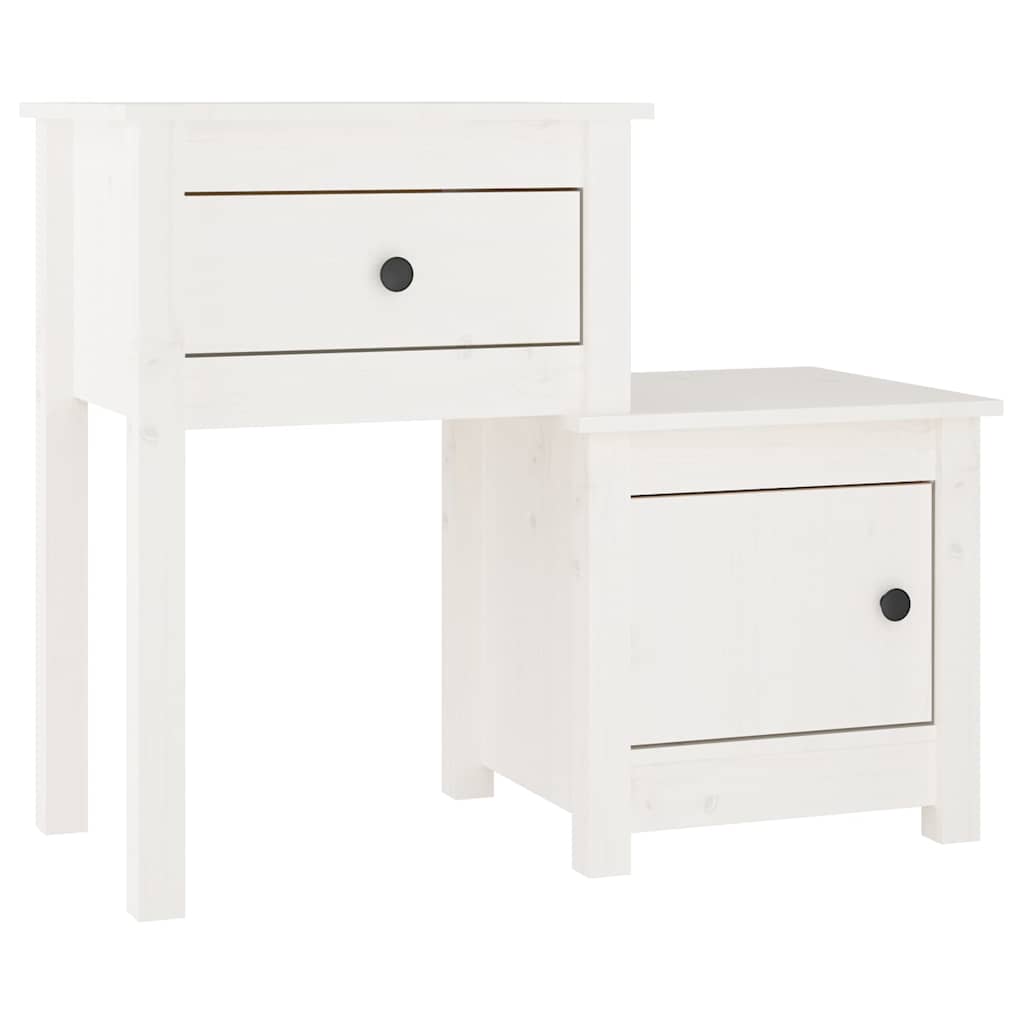 Vidaxl nachtkastje 79,5x38x65,5 cm massief grenenhout wit