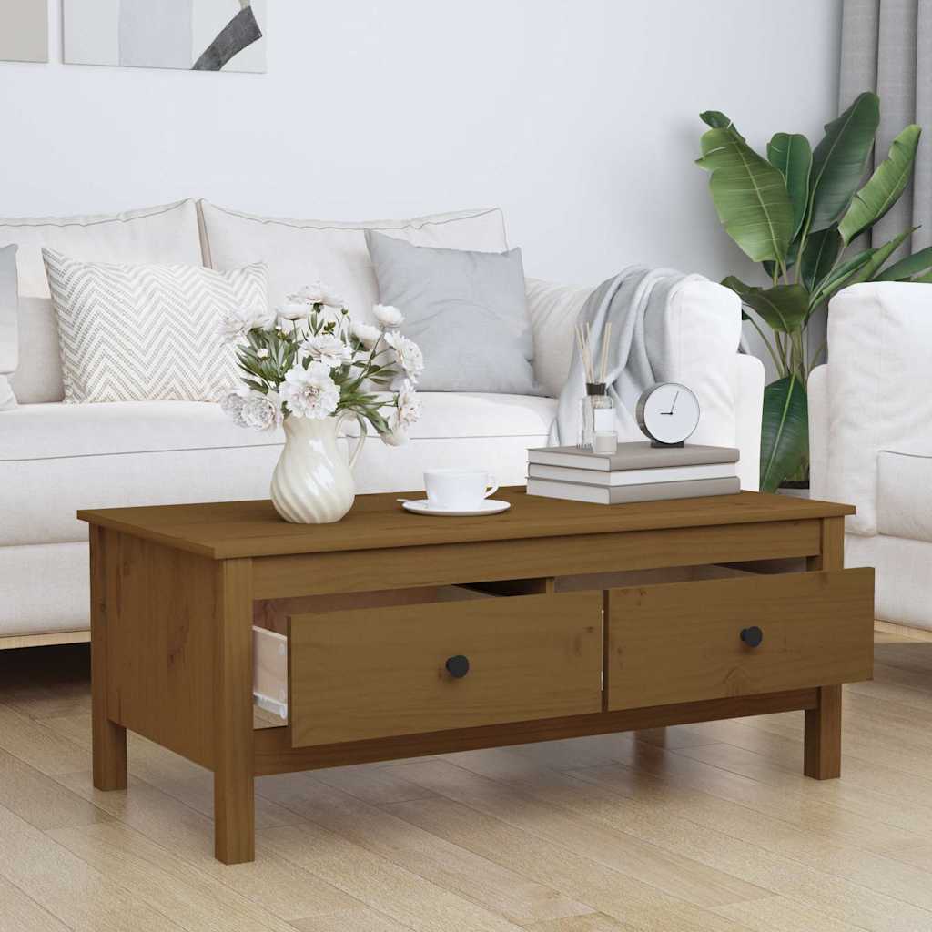 Vidaxl salontafel 100x50x40 cm massief grenenhout honingbruin