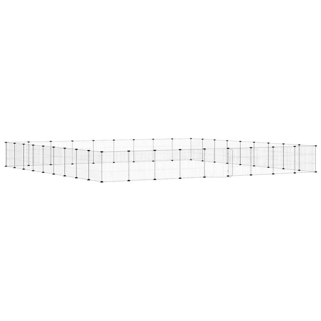 Vidaxl huisdierenkooi met deur 36 panelen 35x35 cm staal zwart