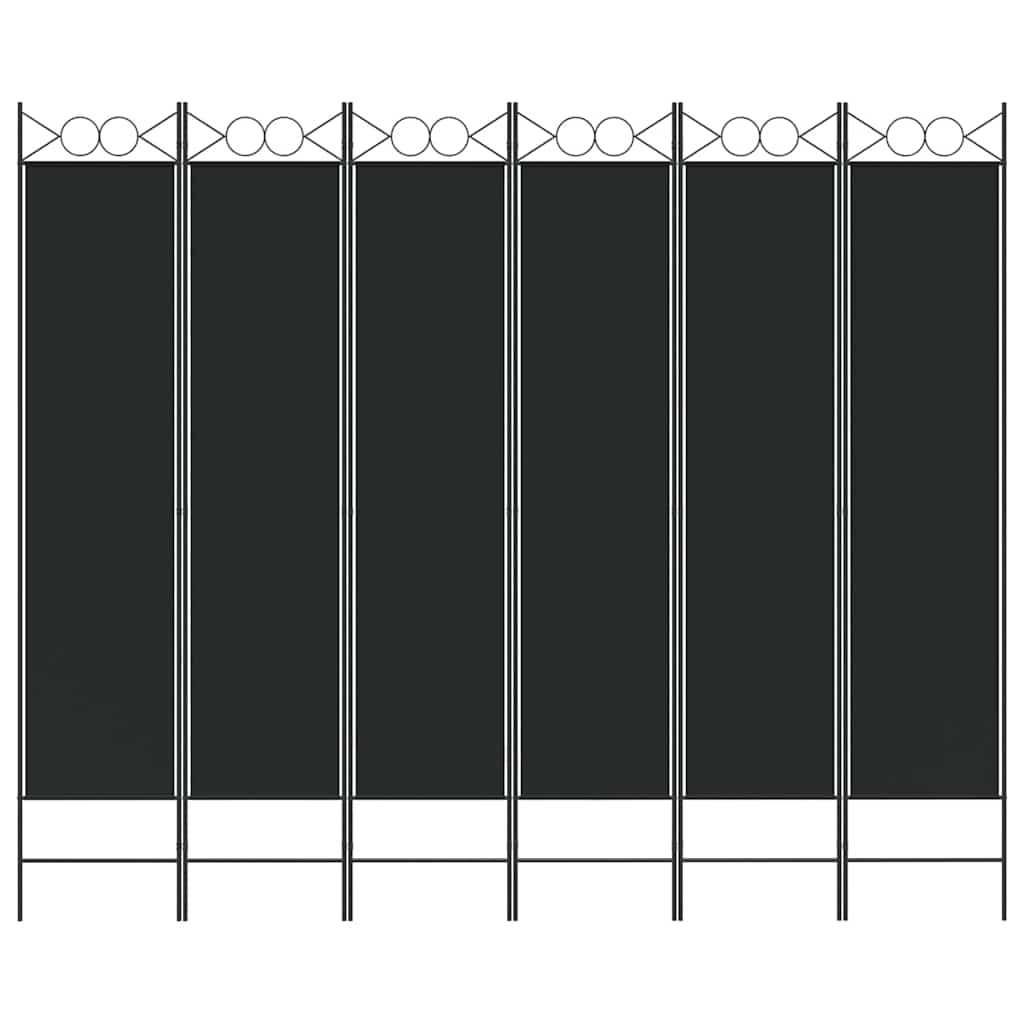 Vidaxl kamerscherm met 6 panelen 240x200 cm stof zwart