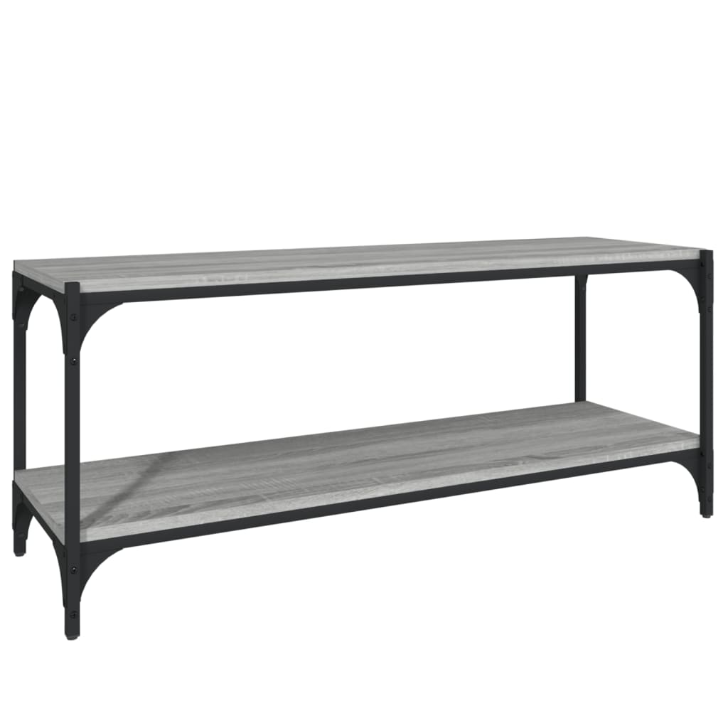 Vidaxl tv-meubel 100x33x41 cm bewerkt hout en staal grijs sonoma eiken
