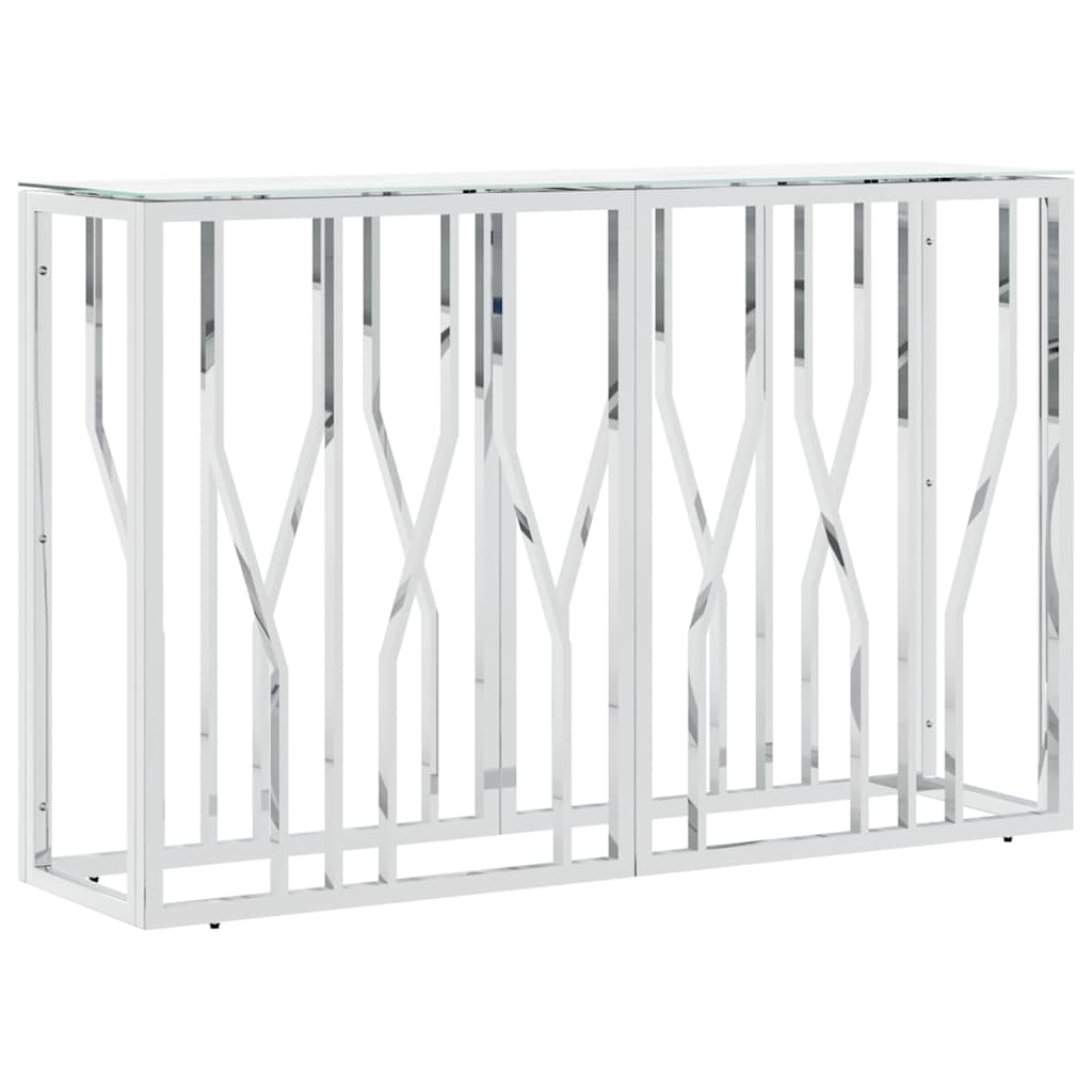 Vidaxl wandtafel 110x30x70 cm roestvrij staal en glas zilverkleurig