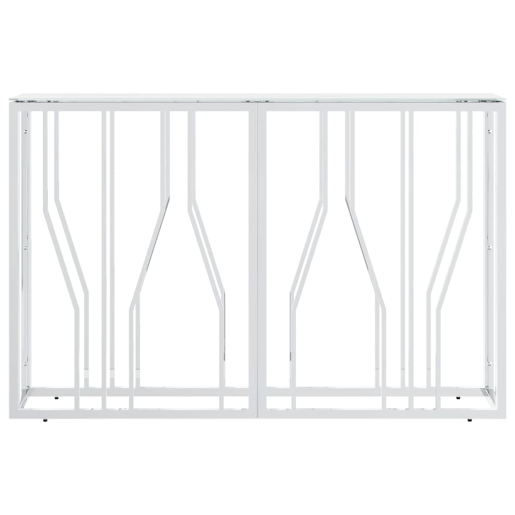 Vidaxl wandtafel 110x30x70 cm roestvrij staal en glas zilverkleurig