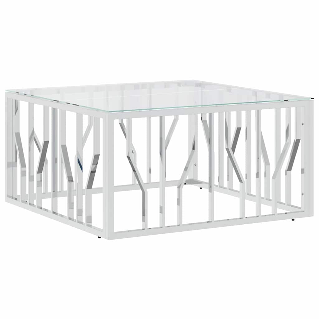 Vidaxl salontafel 80x80x40 cm roestvrij staal en glas