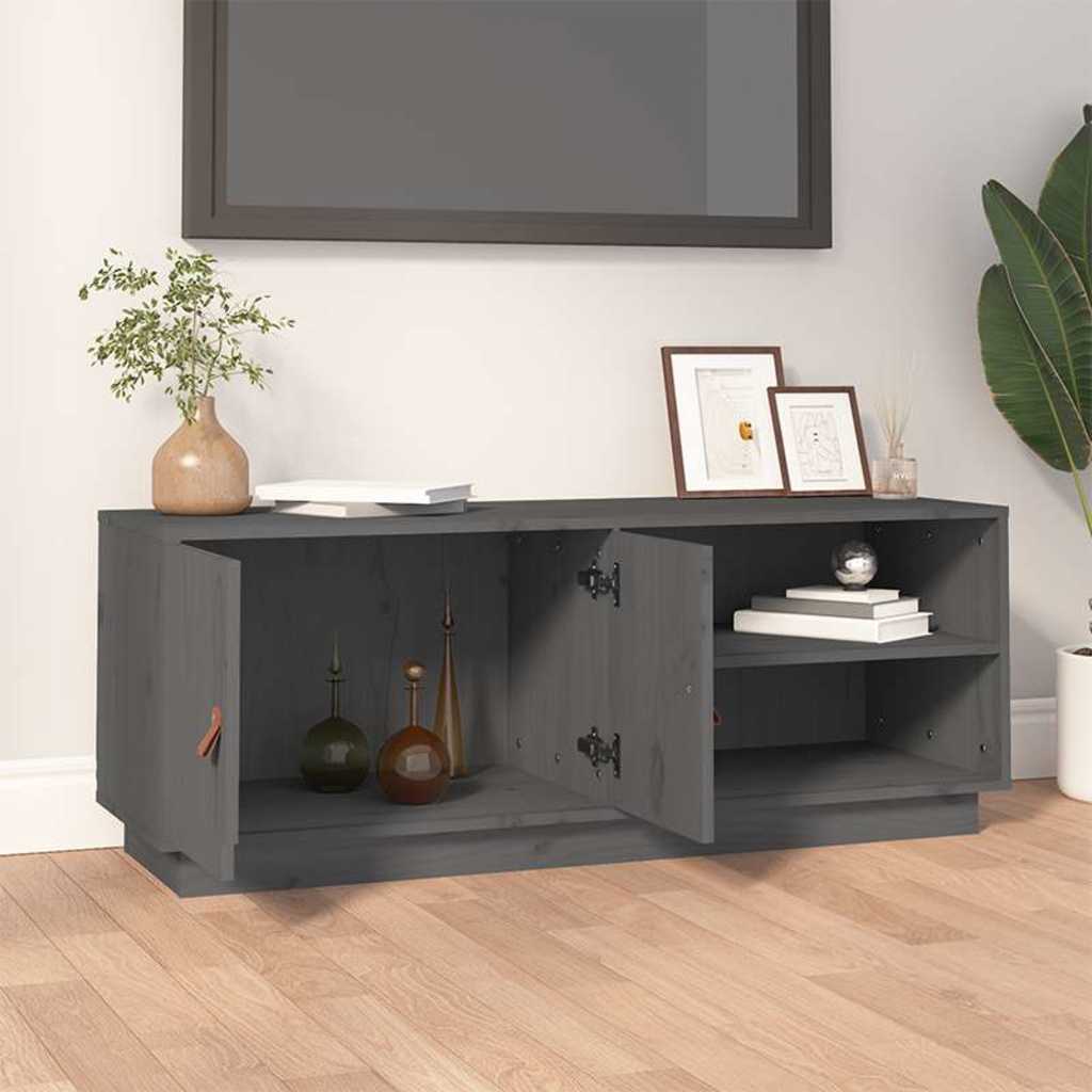 Vidaxl tv-meubel 105x34x40 cm massief grenenhout grijs