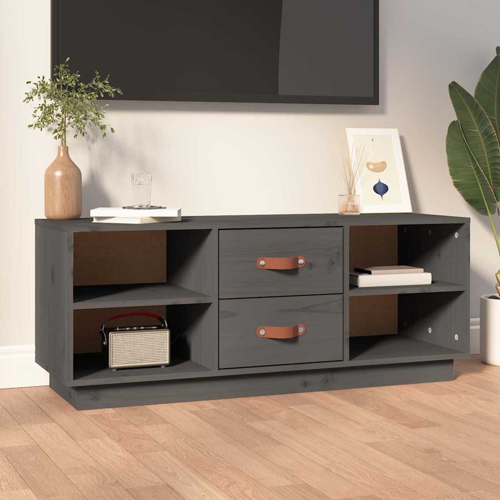 Vidaxl tv-meubel 100x34x40 cm massief grenenhout grijs