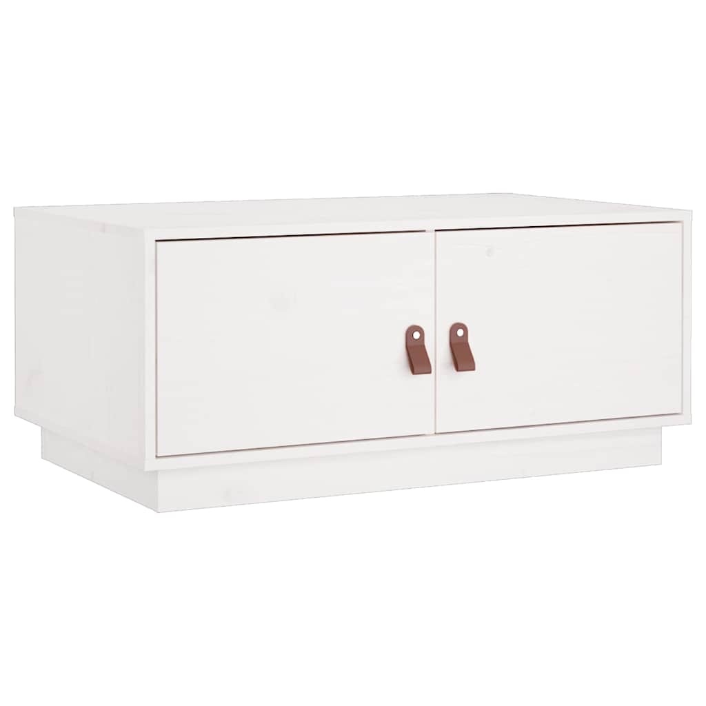 Vidaxl salontafel 80x50x35 cm massief grenenhout wit