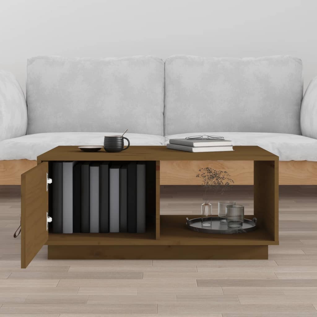 Vidaxl salontafel 80x50x35,5 cm massief grenenhout honingbruin