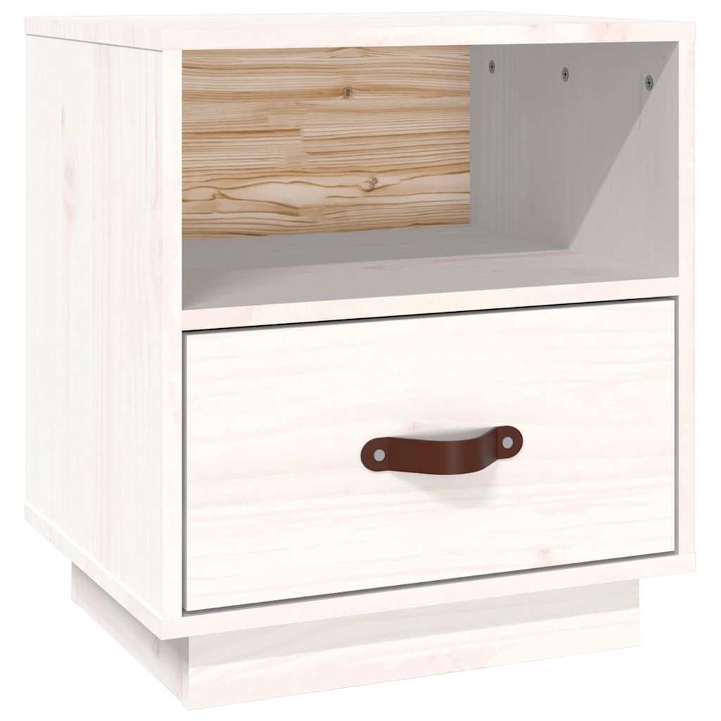 Vidaxl nachtkastje 40x34x45 cm massief grenenhout wit