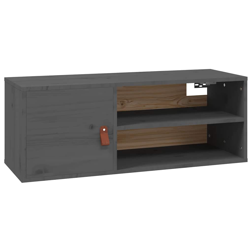 Vidaxl wandkast 80x30x30 cm massief grenenhout grijs