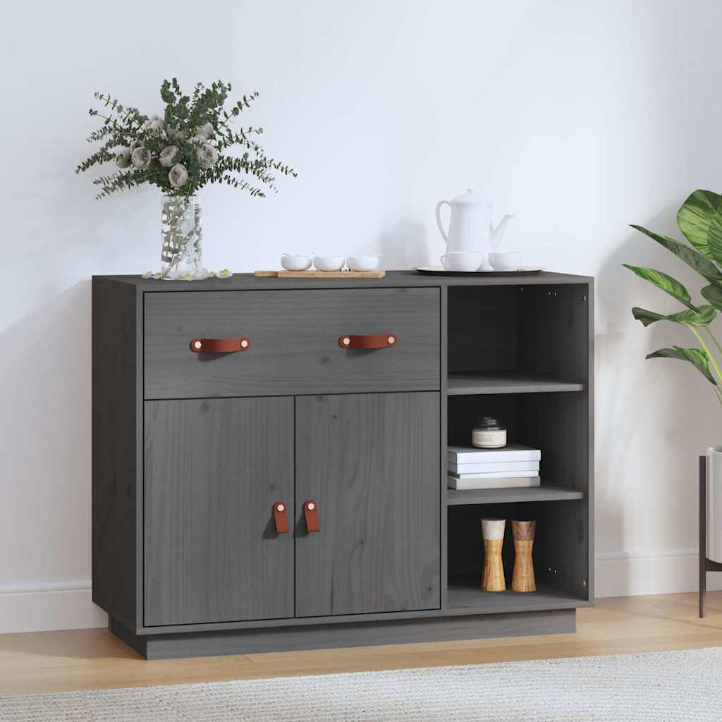 Vidaxl dressoir 98,5x40x75 cm massief grenenhout grijs