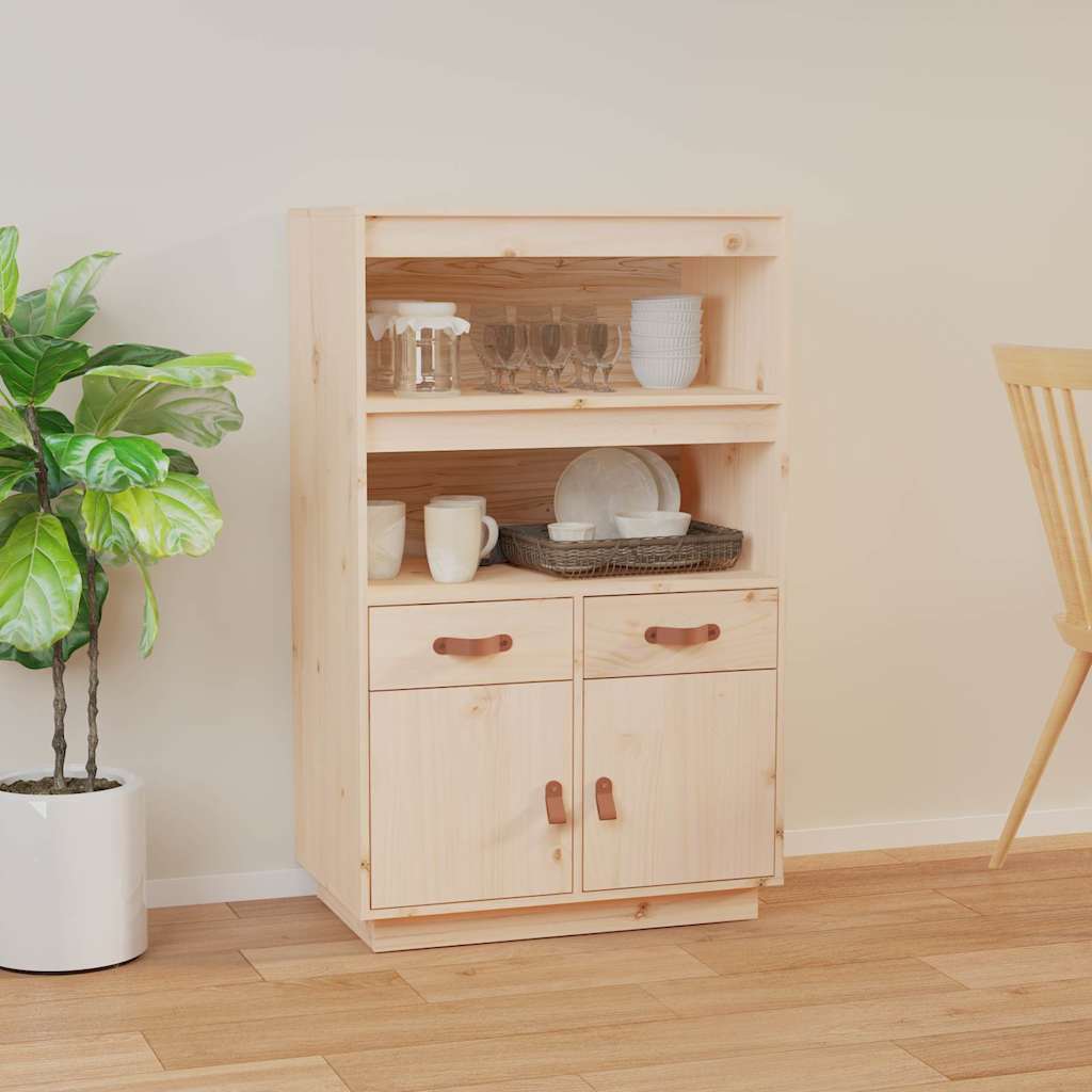 Vidaxl hoge kast 67x40x108,5 cm massief grenenhout