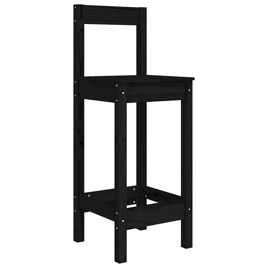 Vidaxl barstoelen 2 st 40x41,5x112 cm massief grenenhout zwart