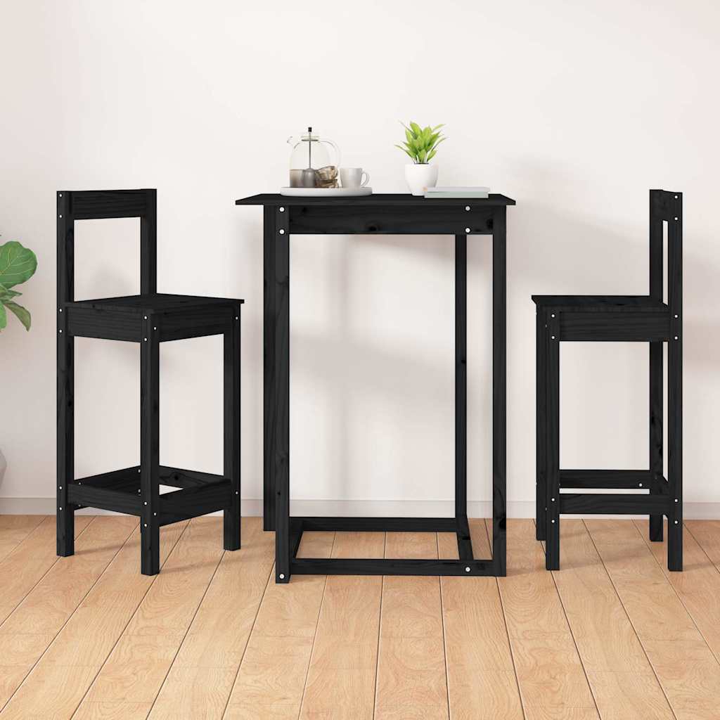 Vidaxl barstoelen 2 st 40x41,5x112 cm massief grenenhout zwart