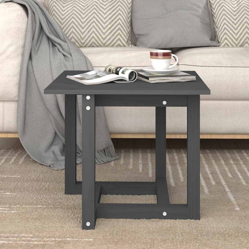 Vidaxl salontafel 50x50x45 cm massief grenenhout grijs