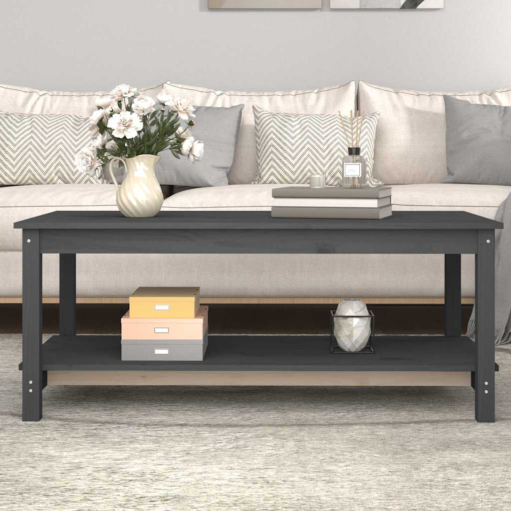 Vidaxl salontafel 110x55x45 cm massief grenenhout grijs