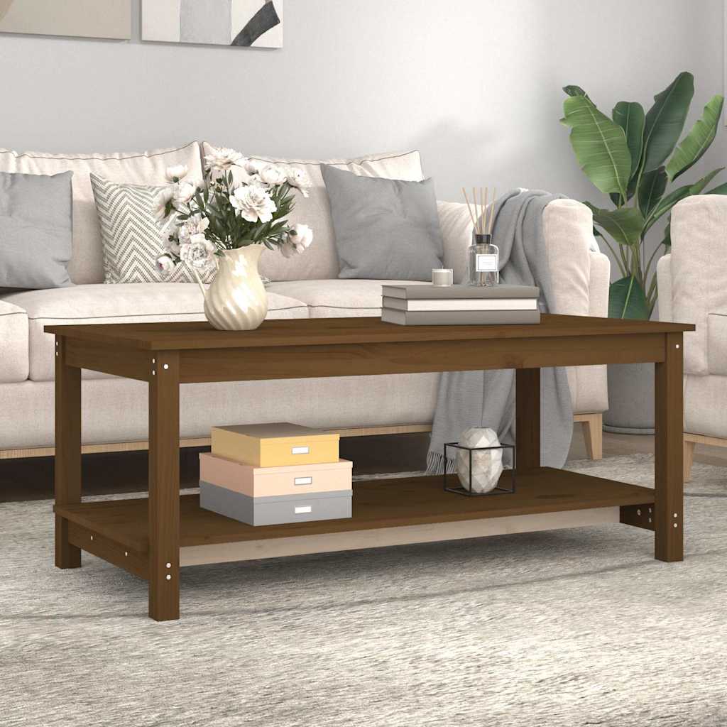 Vidaxl salontafel 110x55x45 cm massief grenenhout honingbruin