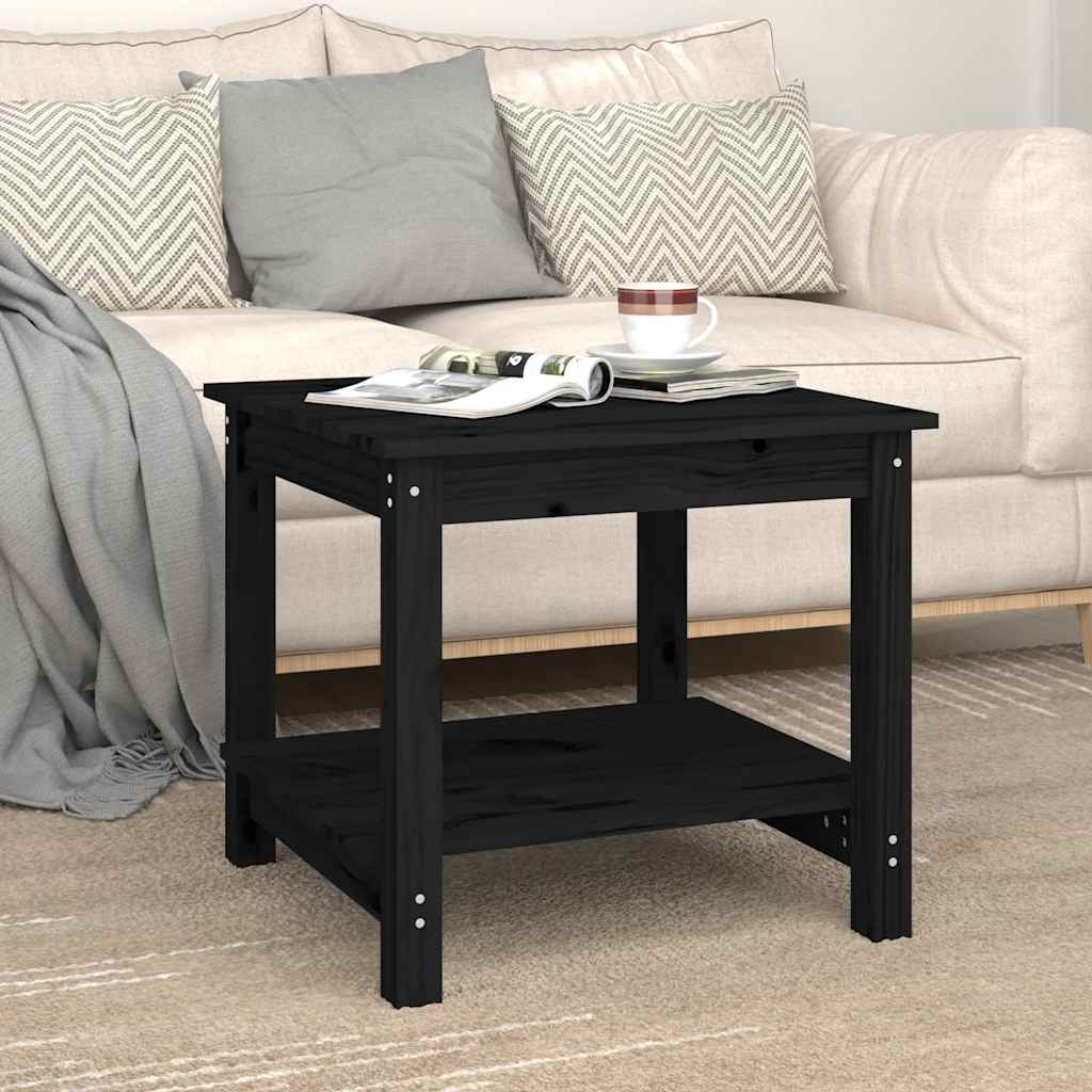 Vidaxl salontafel 50x50x45 cm massief grenenhout zwart