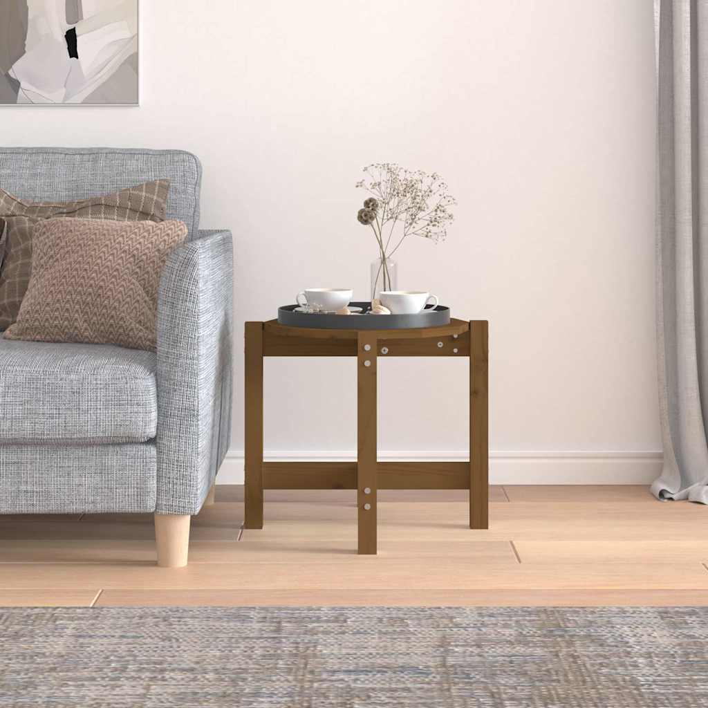 Vidaxl salontafel ø 52,5x45 cm massief grenenhout honingbruin