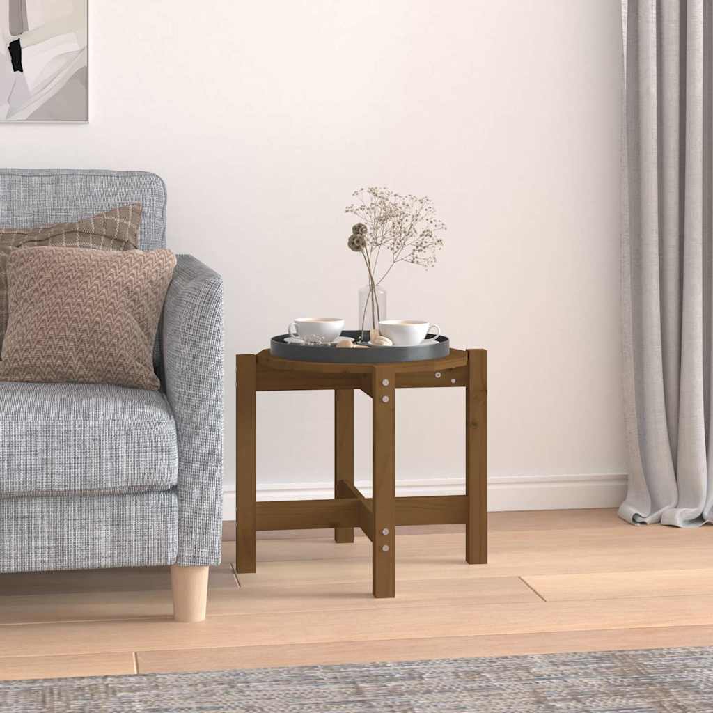 Vidaxl salontafel ø 52,5x45 cm massief grenenhout honingbruin