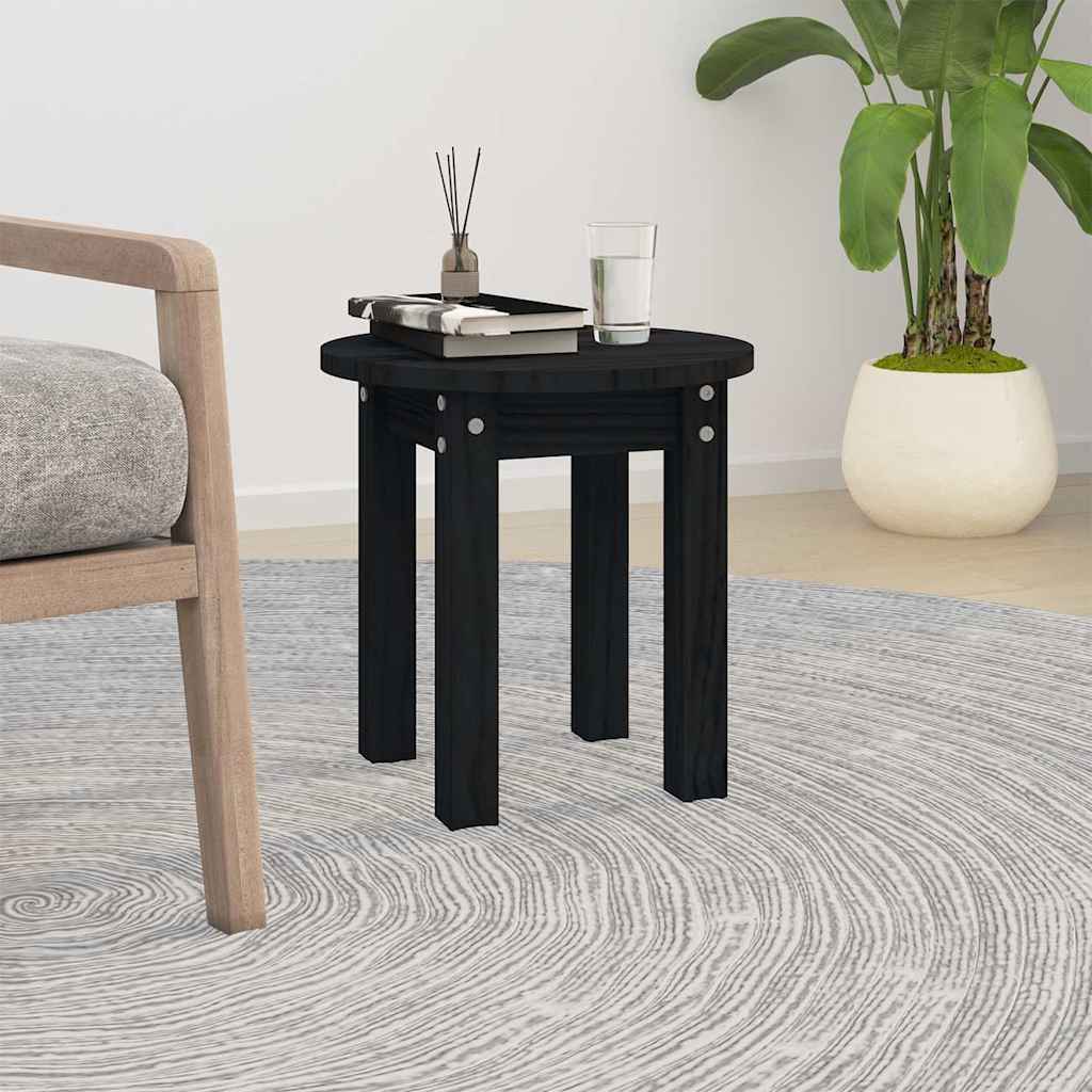 Vidaxl salontafel ø 35x35 cm massief grenenhout zwart