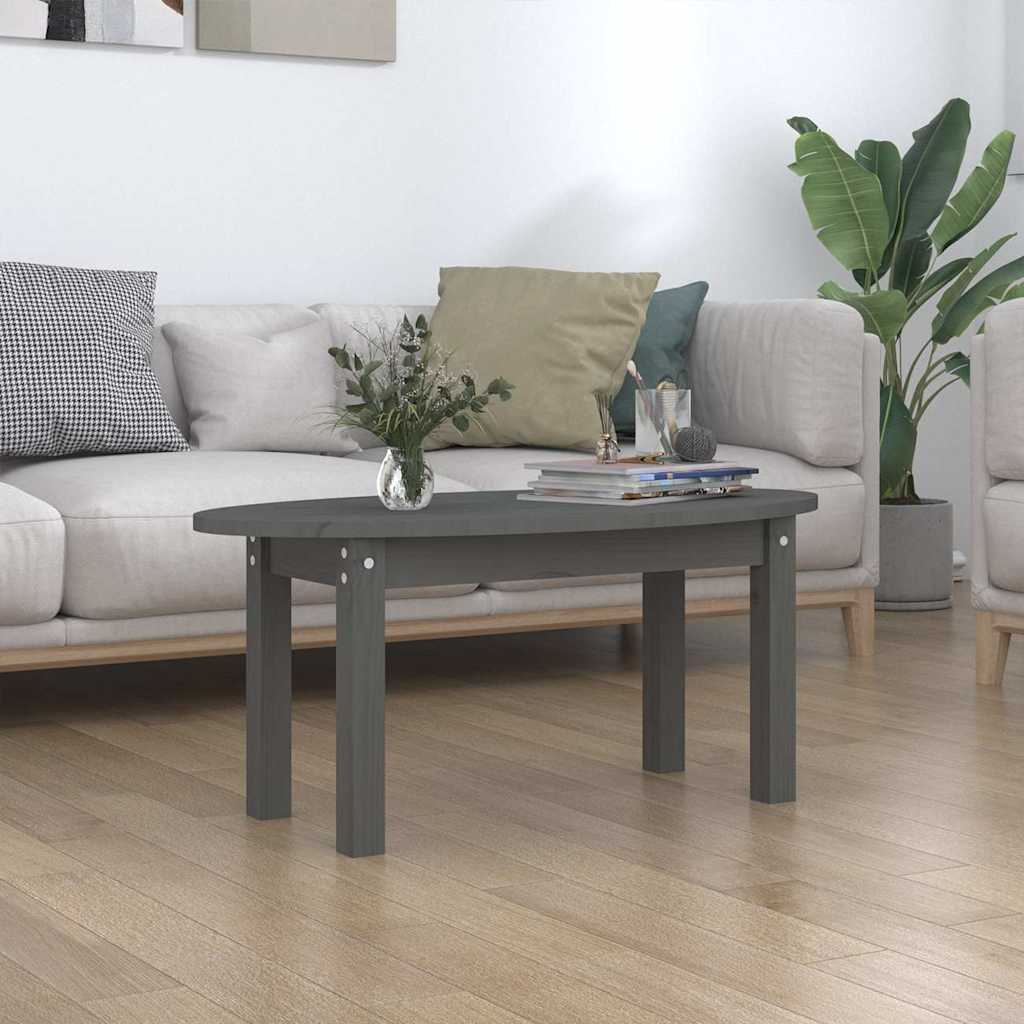 Vidaxl salontafel 80x40x35 cm massief grenenhout grijs
