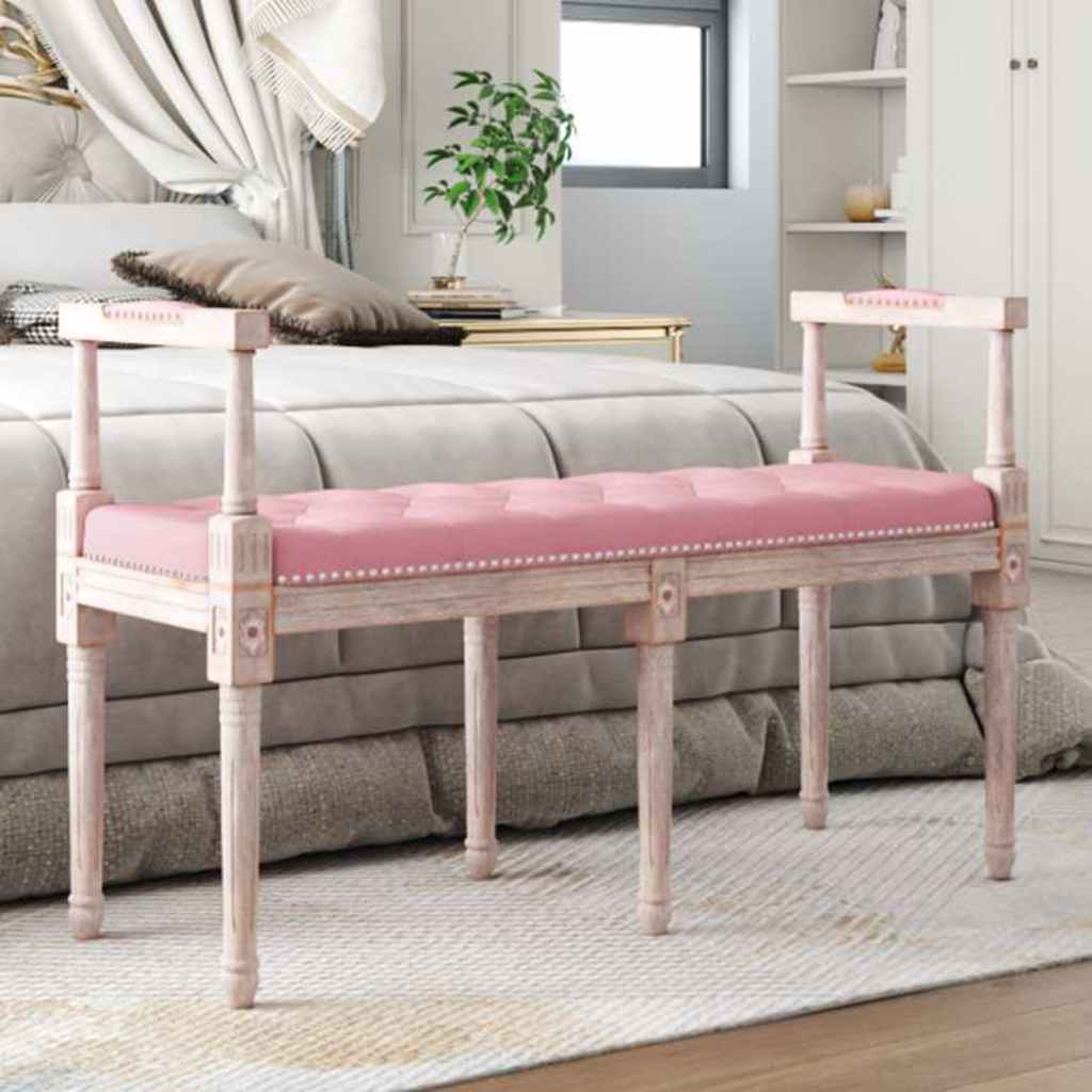 Vidaxl bankje 110x40x70 cm fluweel roze